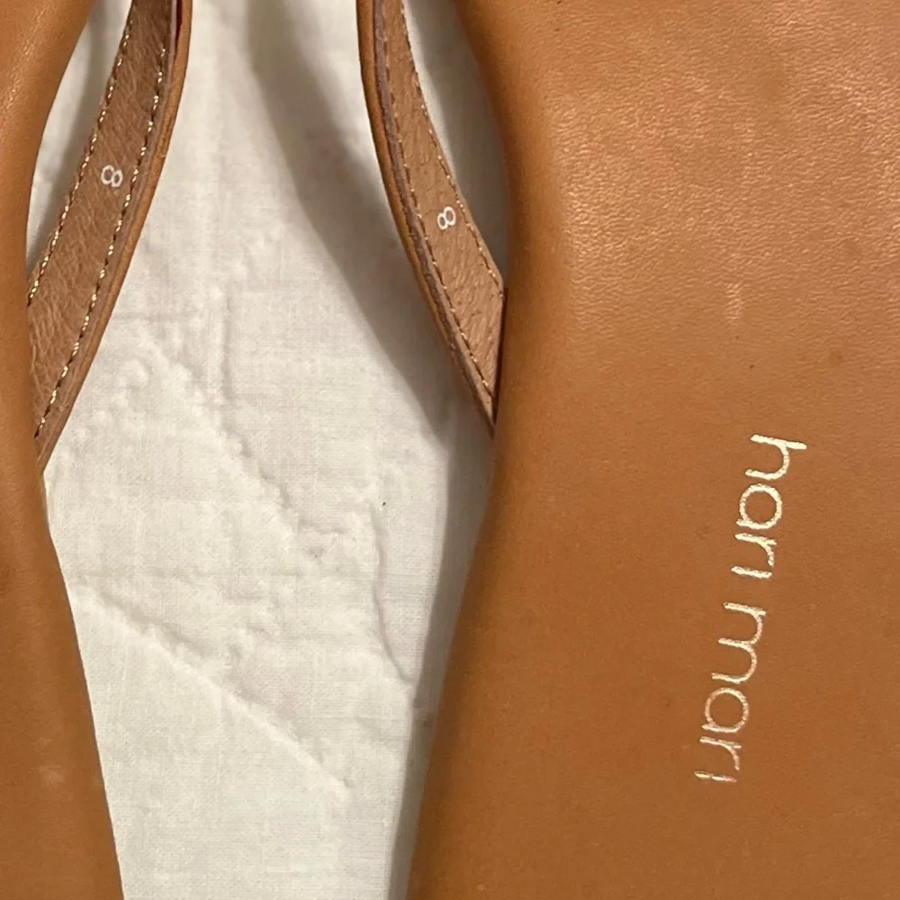 Hari Mari Women’s “Mari” Tan Leather Flip Flops Sandals Size 8 *New In Box* - Picture 7 of 14